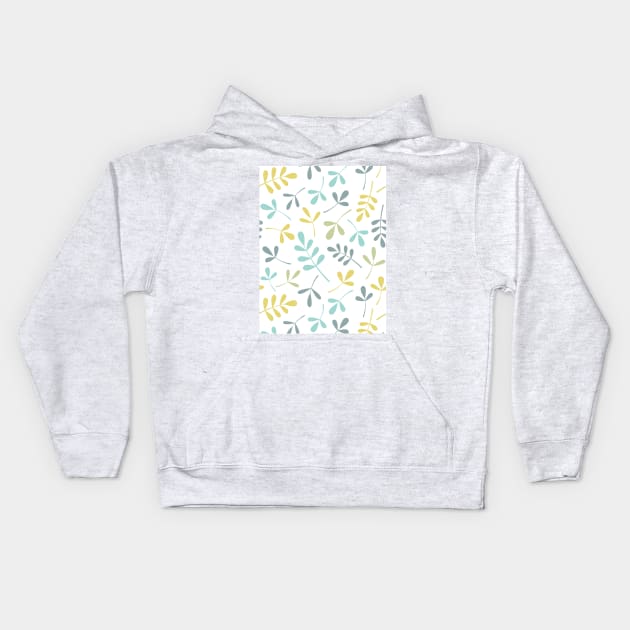 Assorted Leaf Silhouettes Color Mix Kids Hoodie by NataliePaskell